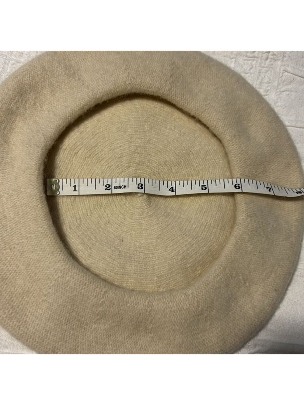 WOOL beret tam hat cream colour 100% wool OS fits most French hat retro style - Picture 7 of 7